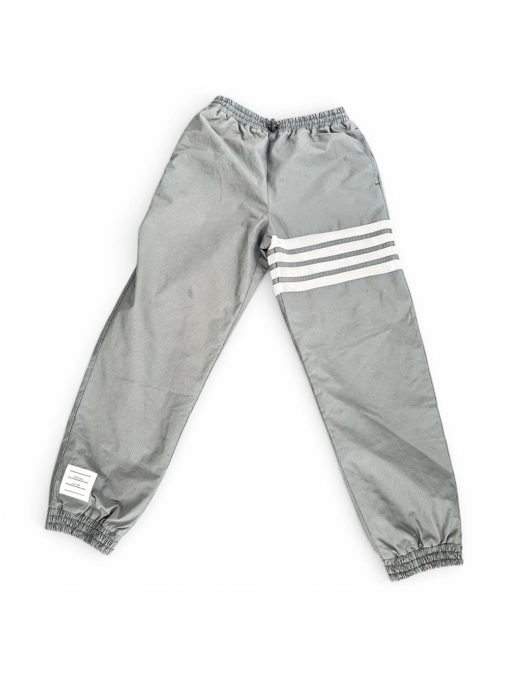 Thom Browne Kids Grey Joggers with White Stripes
